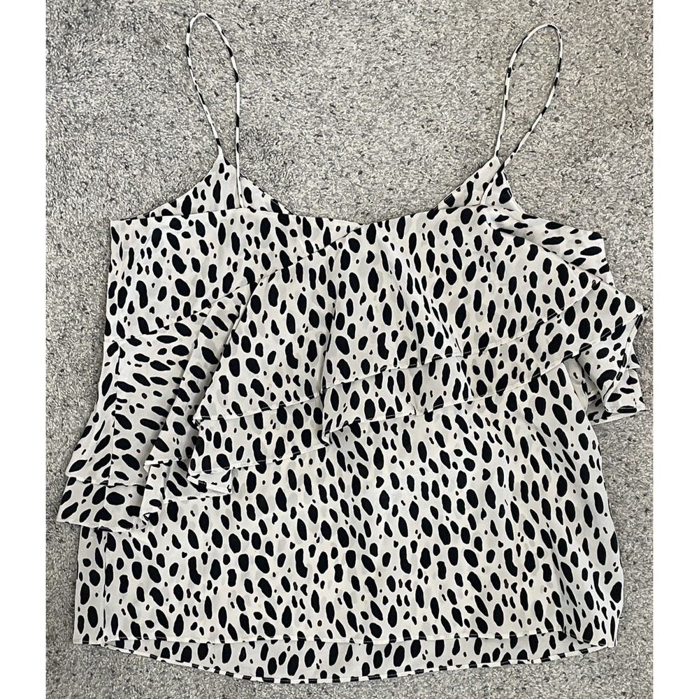 NWT J. Crew Women's 100% Silk Tiered Cami Sz 2 Leopard Strap Boho Feminine City - Picture 4 of 12